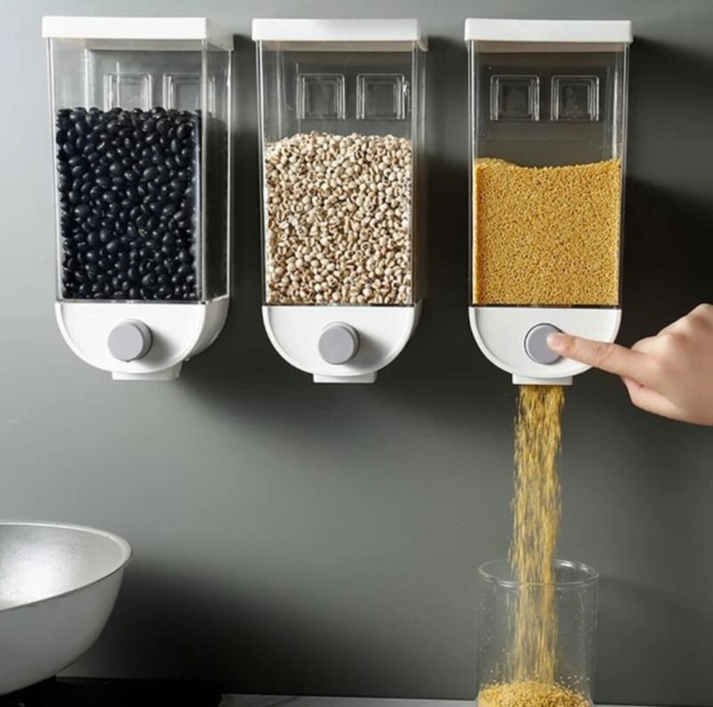 Grain Storage Box Kitchen Wall-mounted Storage Tank Cereal Dispenser